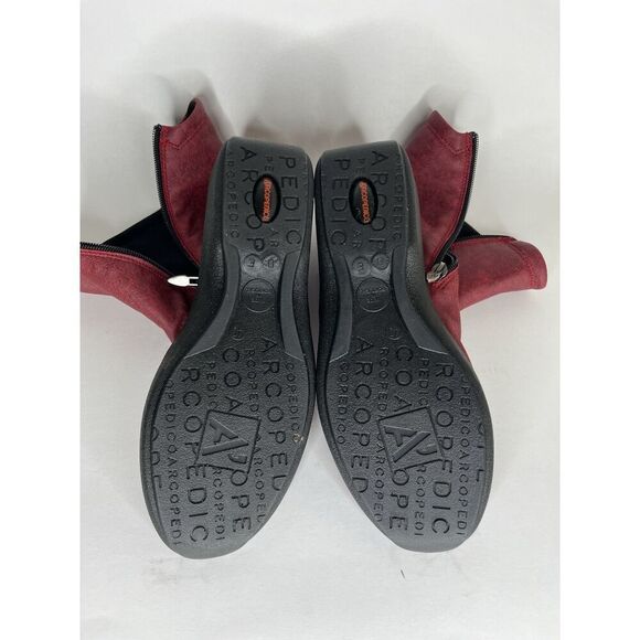 Arcopedico Ankle Boots Women Size 40 US 9 Red Zip Comfort - Picture 13 of 14